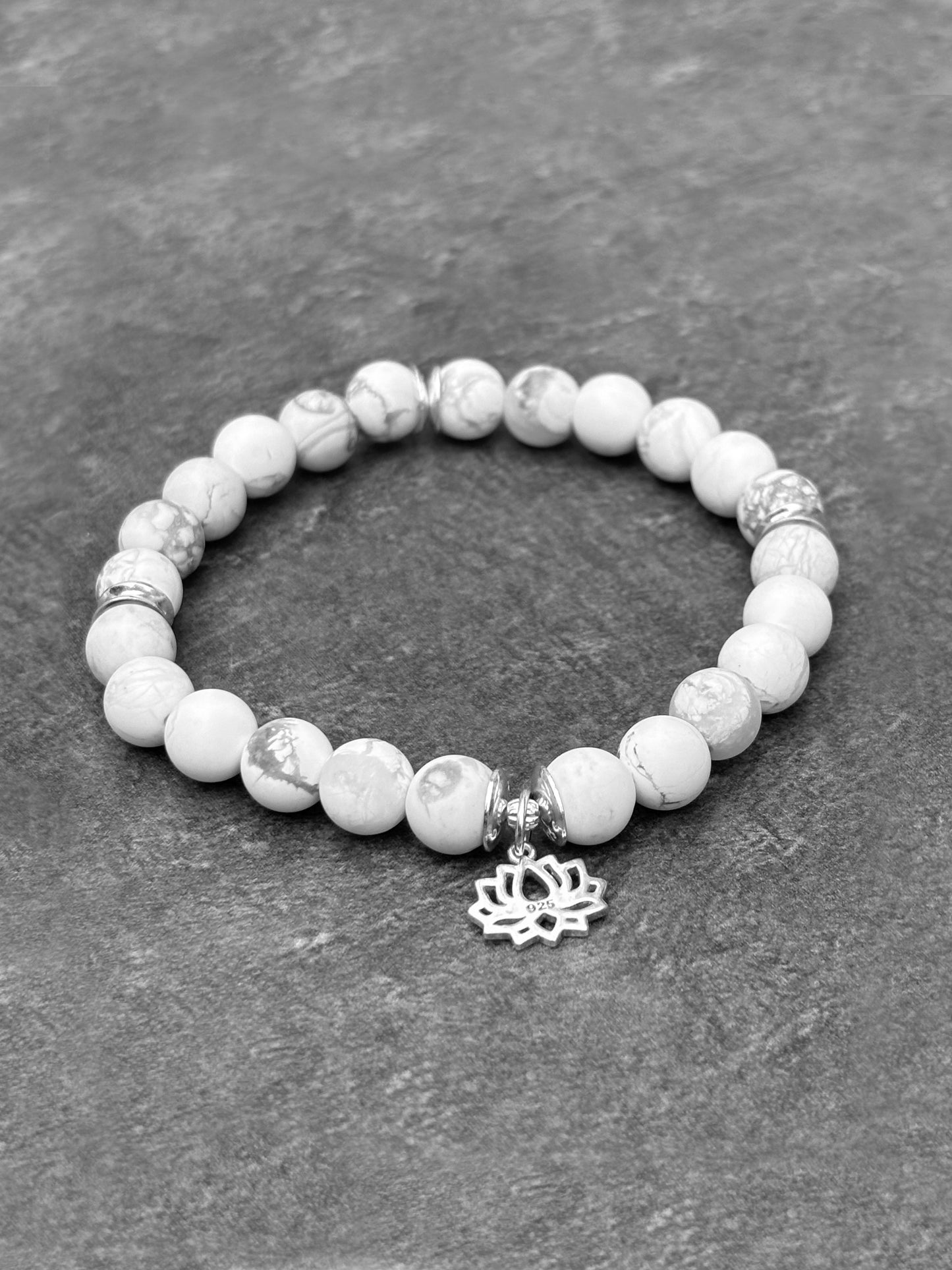 Howlite et argent sterling - Bracelet