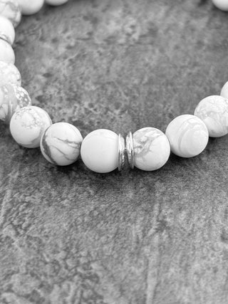 Howlite et argent sterling - Bracelet - Petiole™