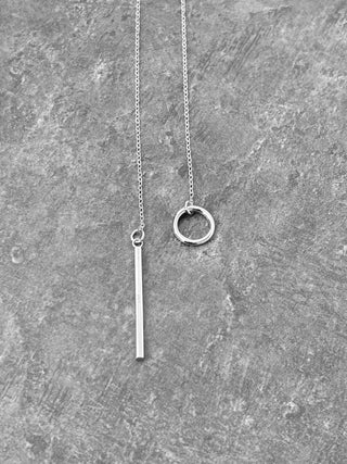 Anneau et barre - Collier - Argent sterling - Petiole™