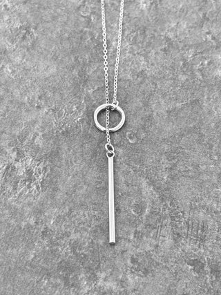 Anneau et barre - Collier - Argent sterling - Petiole™