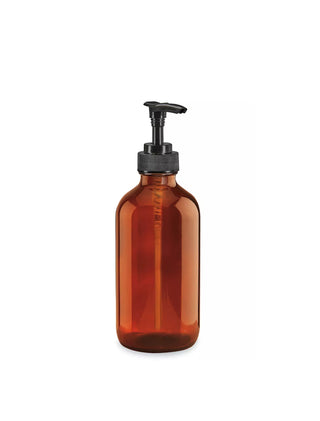 Bouteille de verre ambré avec pompe - 8 oz