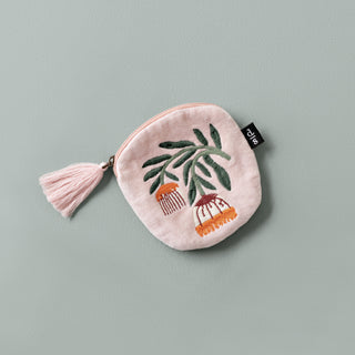 Pochette brodée ronde - Fleur - Petiole™