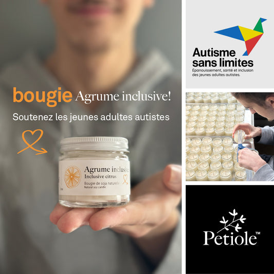 Bougie Agrume inclusive - en partenariat avec Autisme sans limites