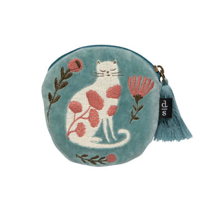 Pochette brodée ronde - Chat - Petiole™