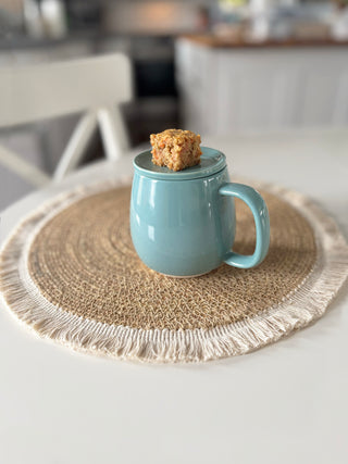 Tasse - Couvercle/mini plateau - Aquamarine